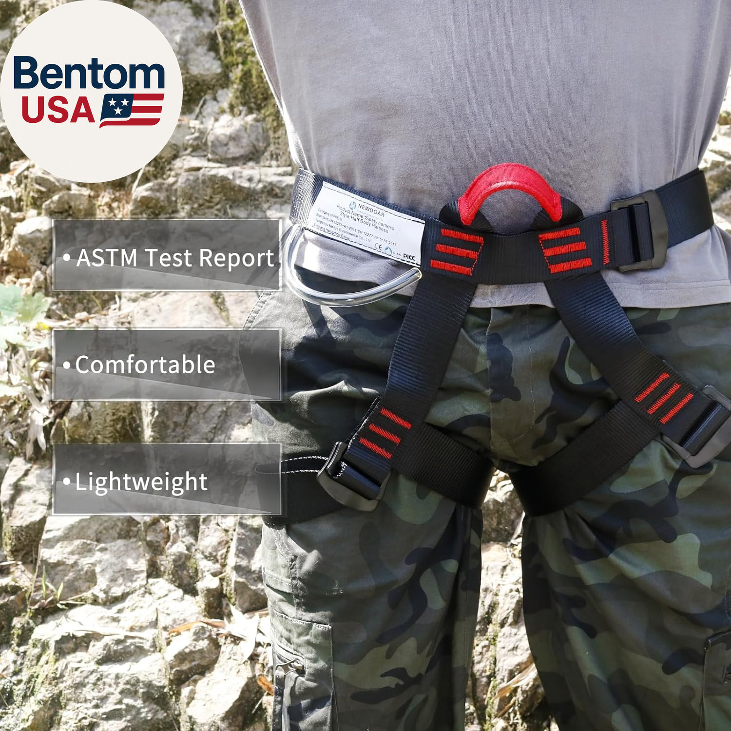Climbing Harness, Mountaineering Rock Climbing Harness, Half Body Harness for Ra