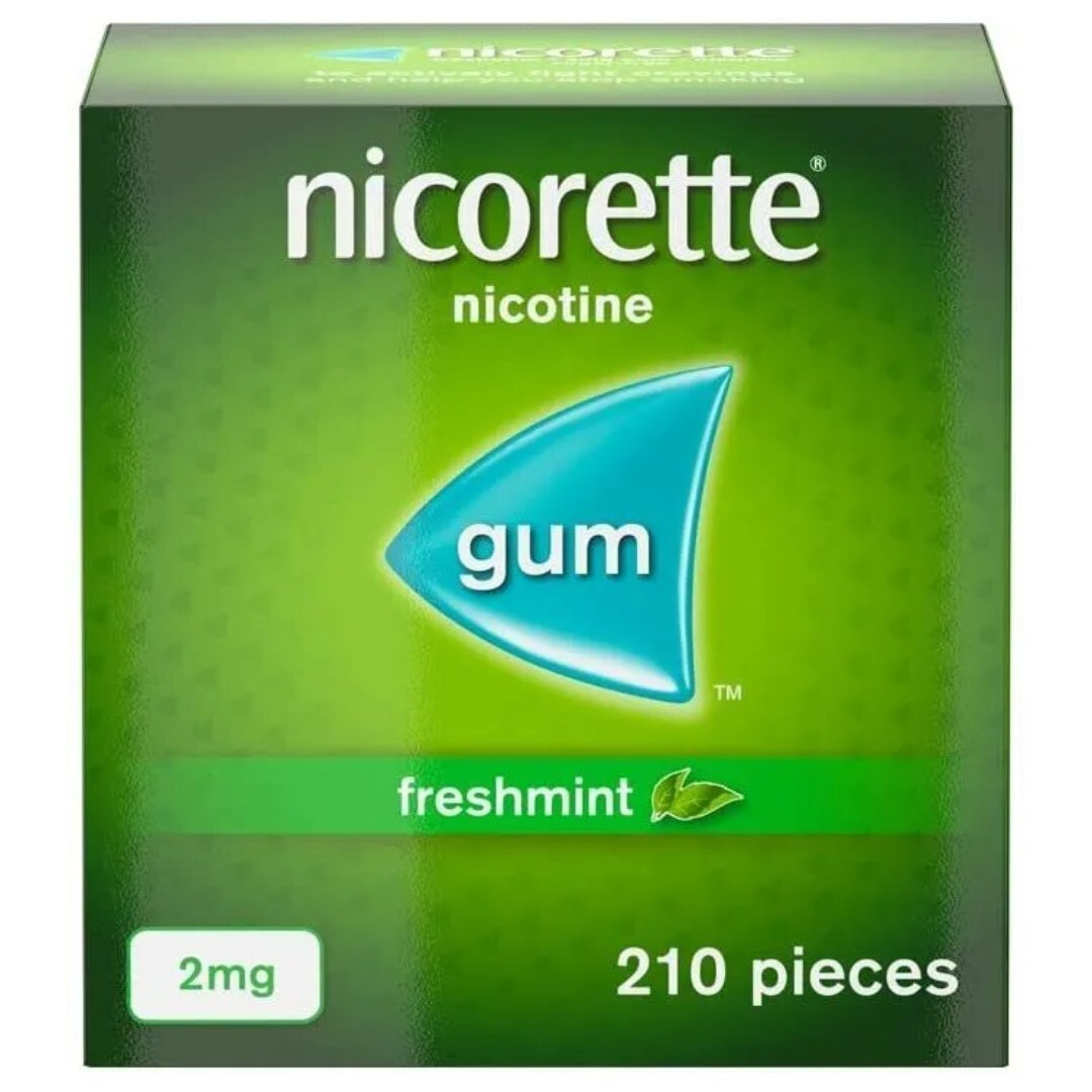 6 x Nicorette Fresh mint Gum 2Mg 210 Pieces PACK OF 6