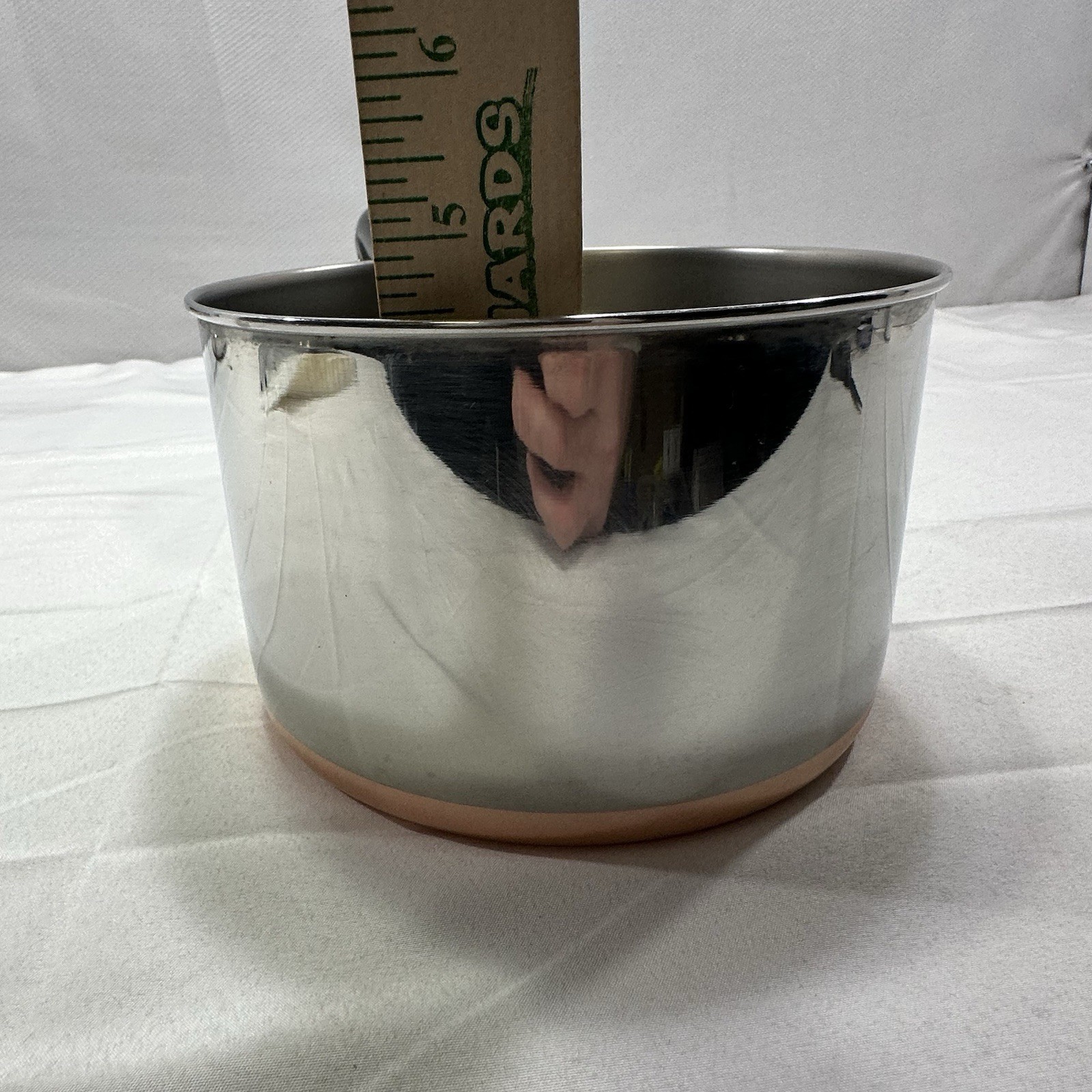 VTG Revere Ware 3 Qt -90l Sauce Pan Double Boiler w/ Lid Copper Bottom Made USA
