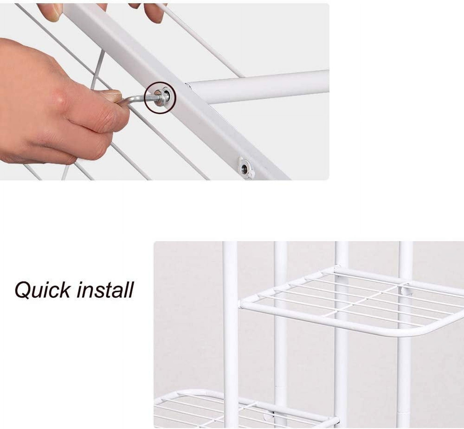 8-Tier Plant Stand for Indoor & Outdoor, Duty Metal Flower Shelf, White