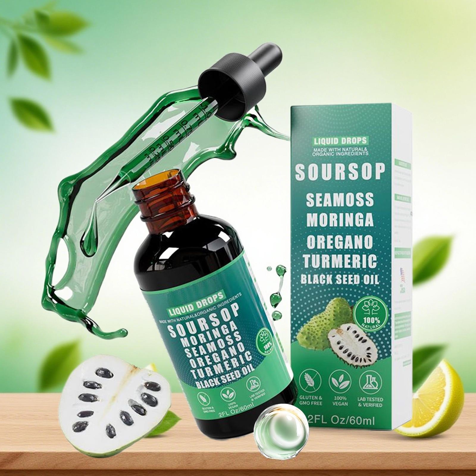 Vyxion Soursop Bitters Liquid Drops - Immunity, Liver, Gut & Antioxidant 60ml