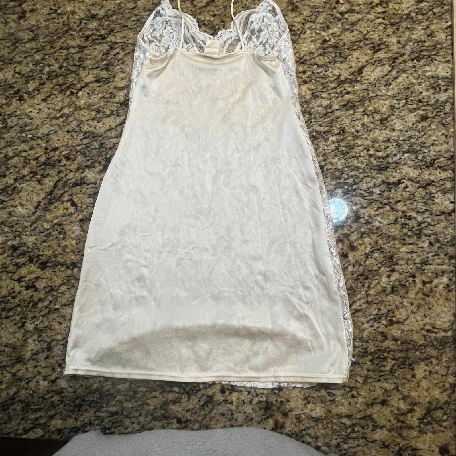 Vintage Cinema Etoile Slip Bustier Dress Small Cream Lace Satin Lingerie Mini