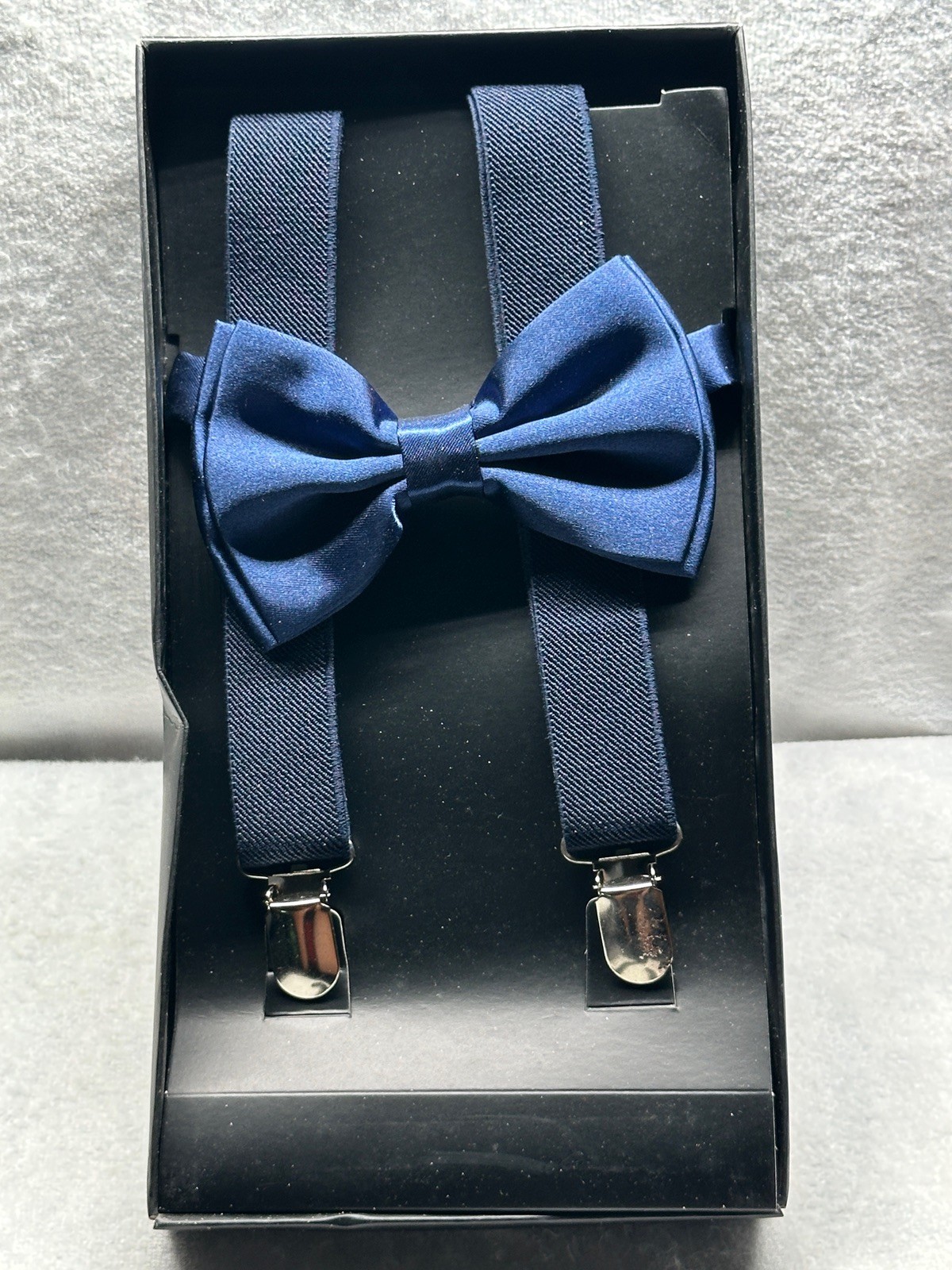 Boys Blue Bow Tie And Suspenders Set New In Box NIB