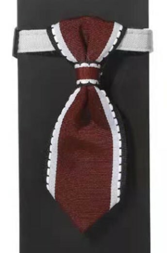 Dog Cat Collar Plaid Bow Tie Removable ~ Brown / Beige ~ Luxury Stripe S M