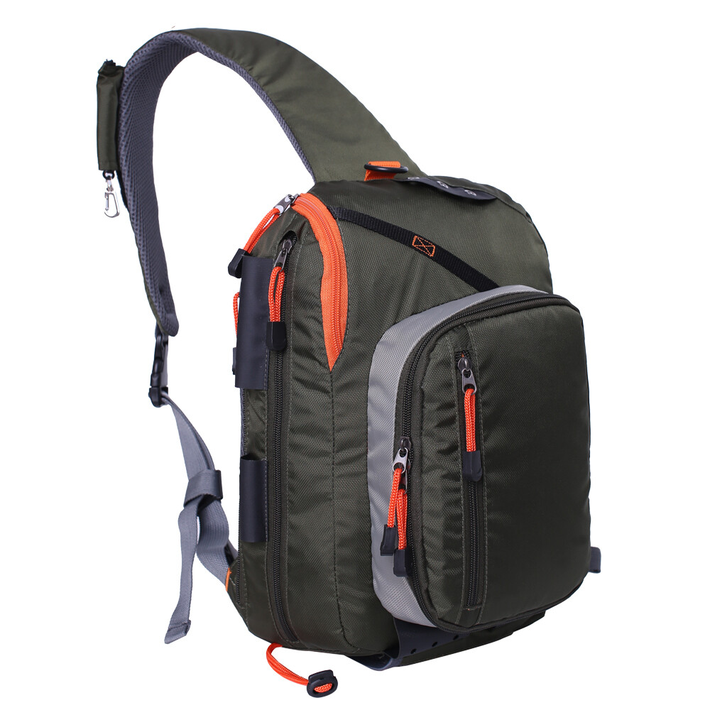 KyleBooker Fly Fishing Sling Bag With Fly Patch Sling Back Pack Outdoorsports