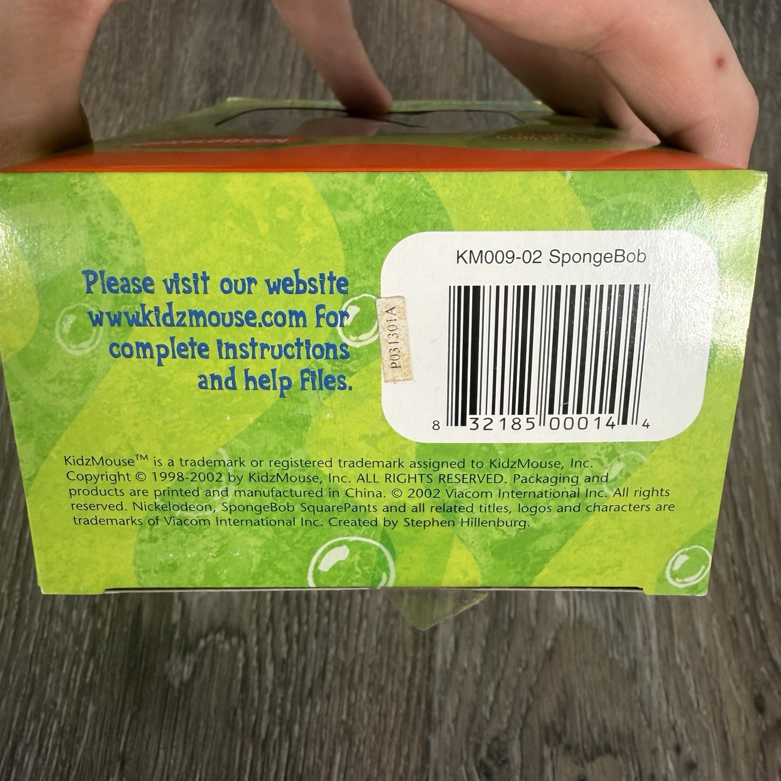 Spongebob Squarepants Kidzmouse Computer Wired Ball Mouse Nickelodeon 2002 VTG