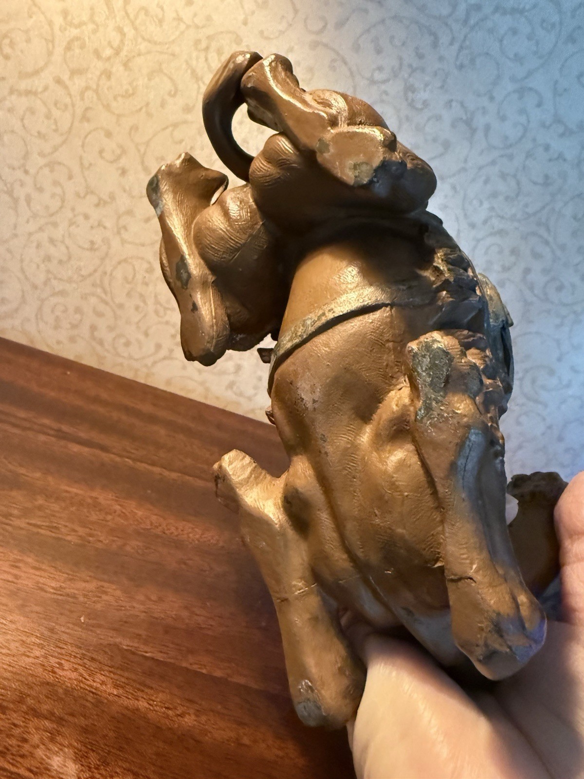 Antique Cold Painted Spelter Metal Camel Inkwell