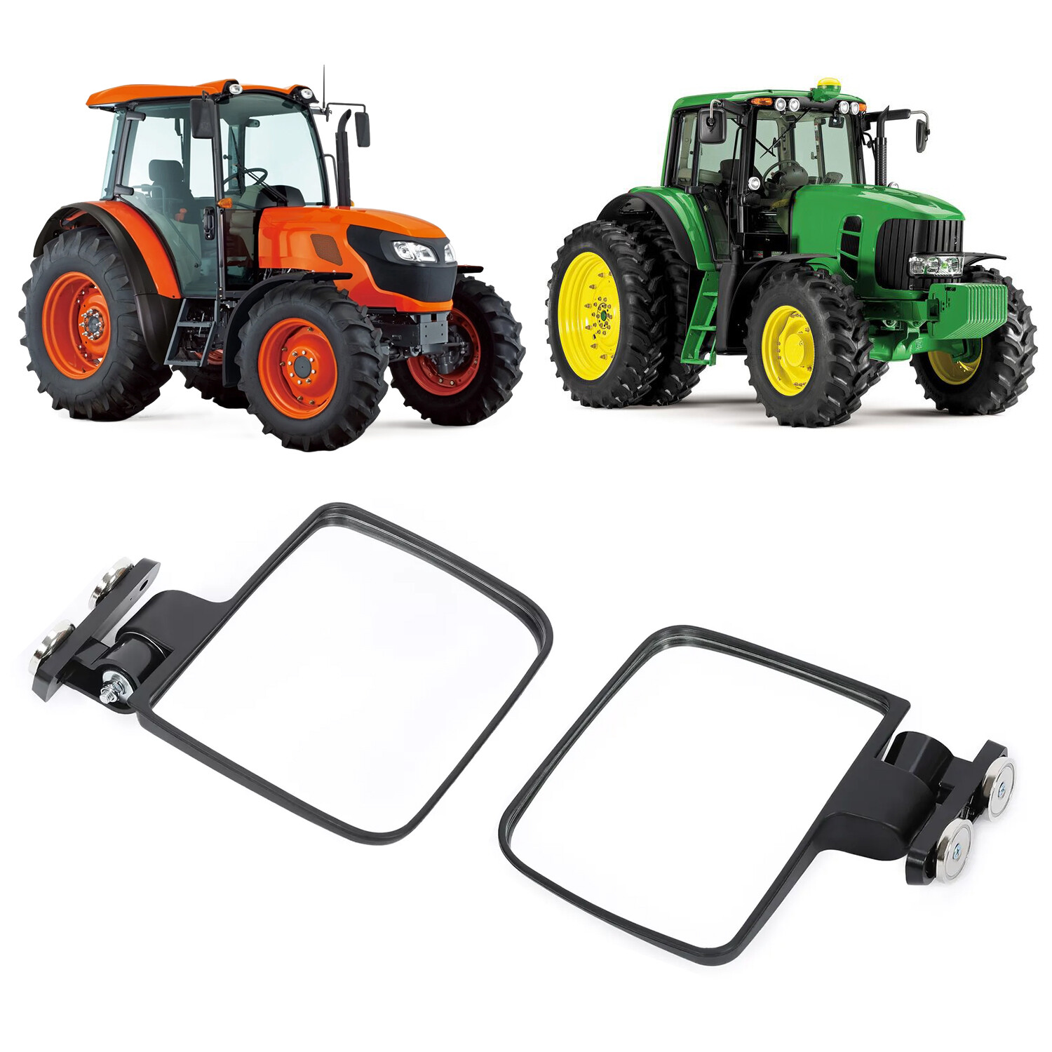 For Kubota John Deere Crawler Magnetic Tractor Mirrors Pair 220LB Rated Magnet
