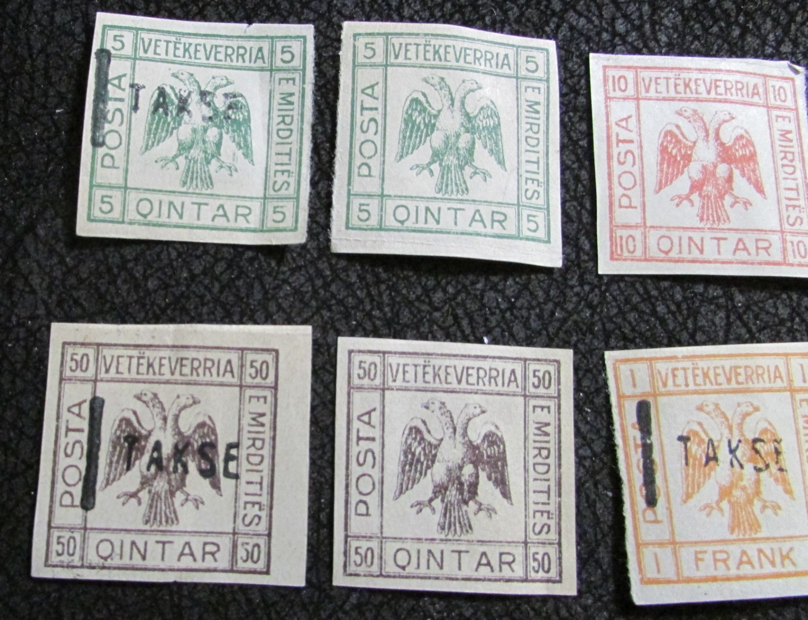 LOT OF 11 ALBANIA 1920s CINDERELLA Two Head Eagle Takse Stamps Unissued MH