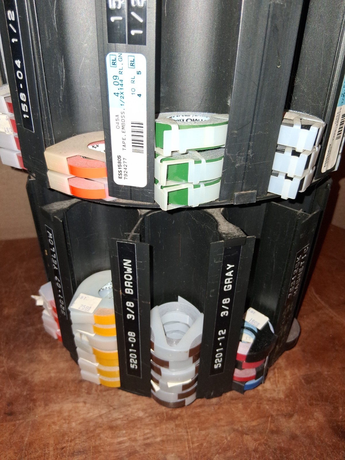 Vintage Lot of Scotch Dymo Label Maker Tape Rolls Store Display Dispenser Sign