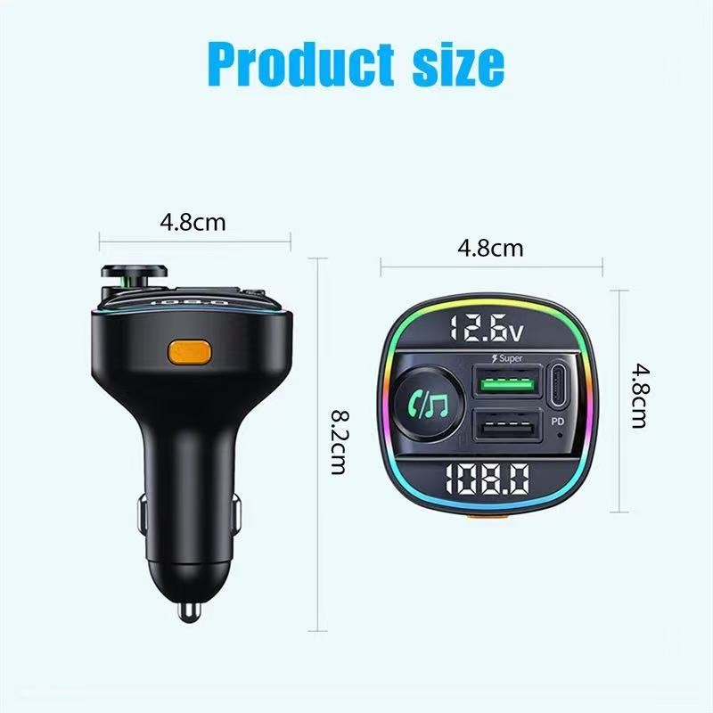 Bluetooth 5.0 Car Wireless FM Transmitter Adapter USB PD Charger AUX Hands LOT