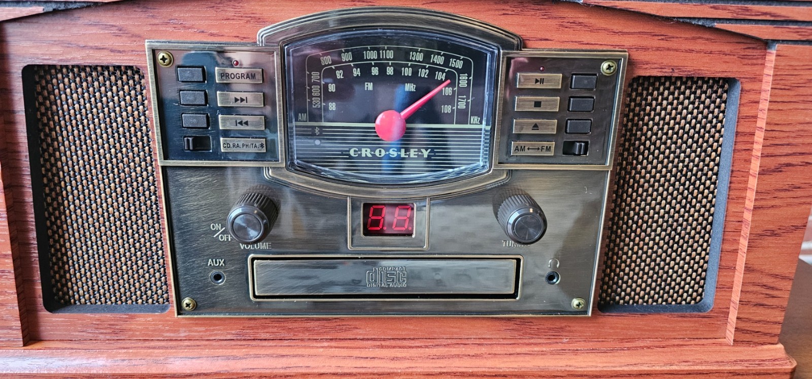 Crosley CR42D-PA Lancaster Turntable Bluetooth Record Player - Open Box Savings!