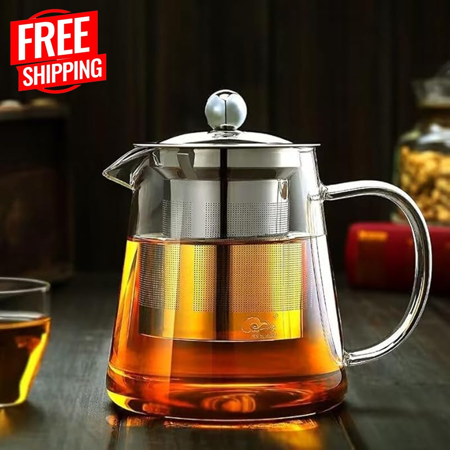 Glass Teapot with Removable Infuser, Stovetop Safe Tea Kettle, Tea Diffuser US