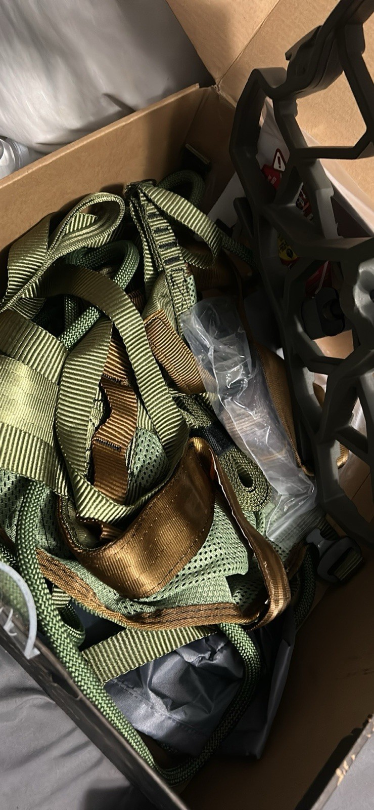 Dimond archery bow edge and climber stand with harness.