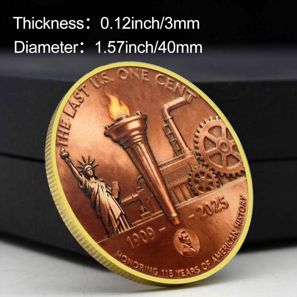 The Last U.S. One Cent - Final Penny Commemorative Coin 1909-2025 Memorial Medal