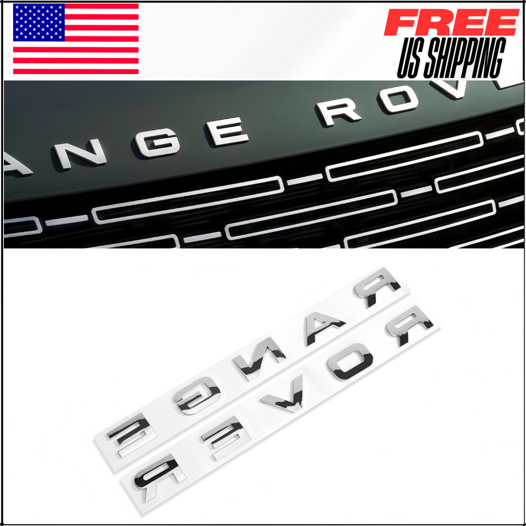 Front Hood and Trunk Lid Rear Car Emblem ABS For Range Rover Badge Gloss Silver