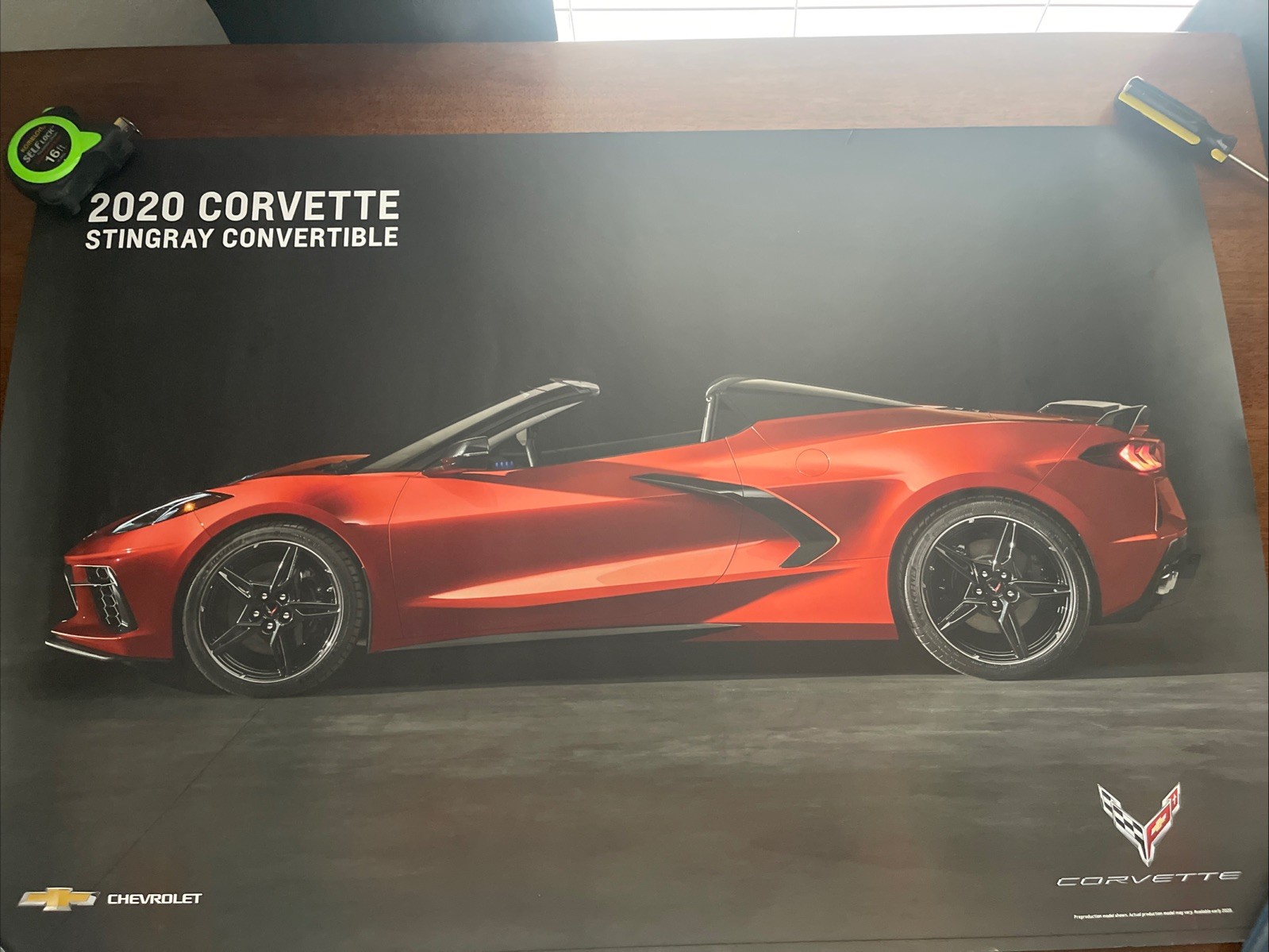 2020 C8 Corvette Stingray Poster - GM Dealership Promo - 2 sided 24 x 36"