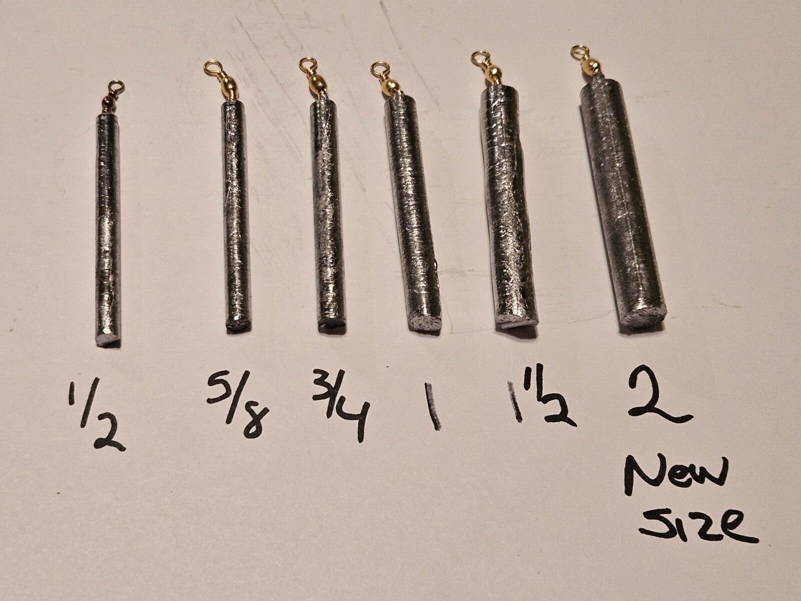 Pencil Sinkers quantity 100 you choose size 1/2  5/8  3/4  1 oz 1-1/2 or 2 oz