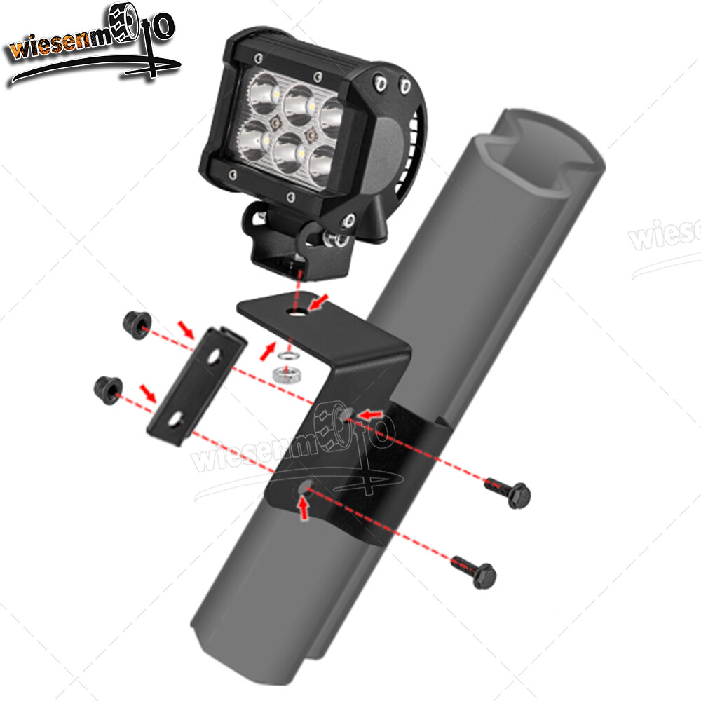 Fit Can-Am Defender HD 5/8/10 Pro-Fit Cage Light Pods A-Pillar Mount Brackets