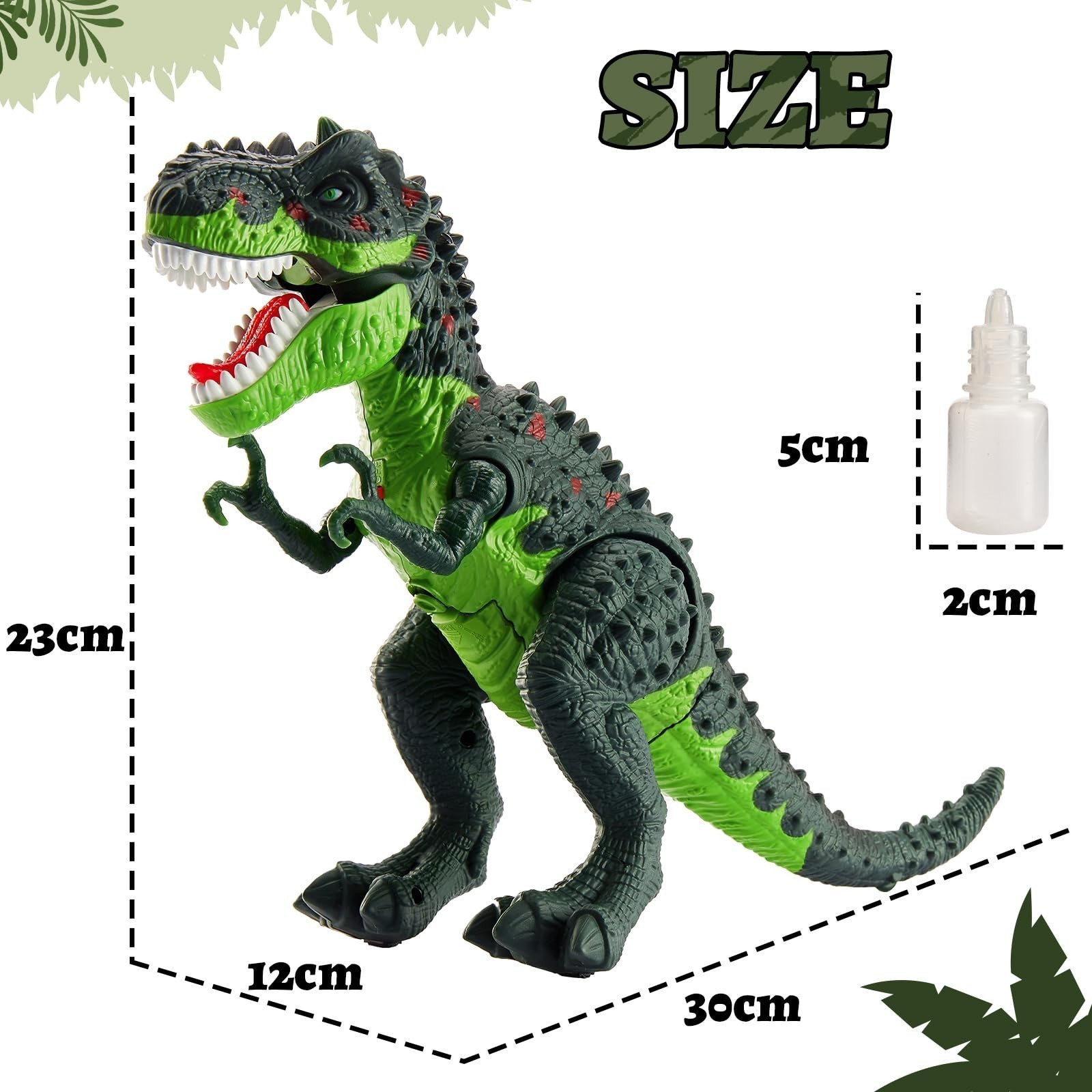 Electric Tyrannosaurus Rex Dinosaur Toy Gift with Spray Mist,Walking,Light,Sound