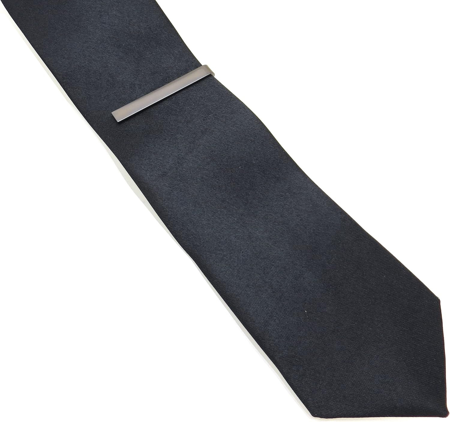 Mens Skinny Tie Clip Bar Metallic Finish - Firm Hold Sleek Design and Perfect Fo