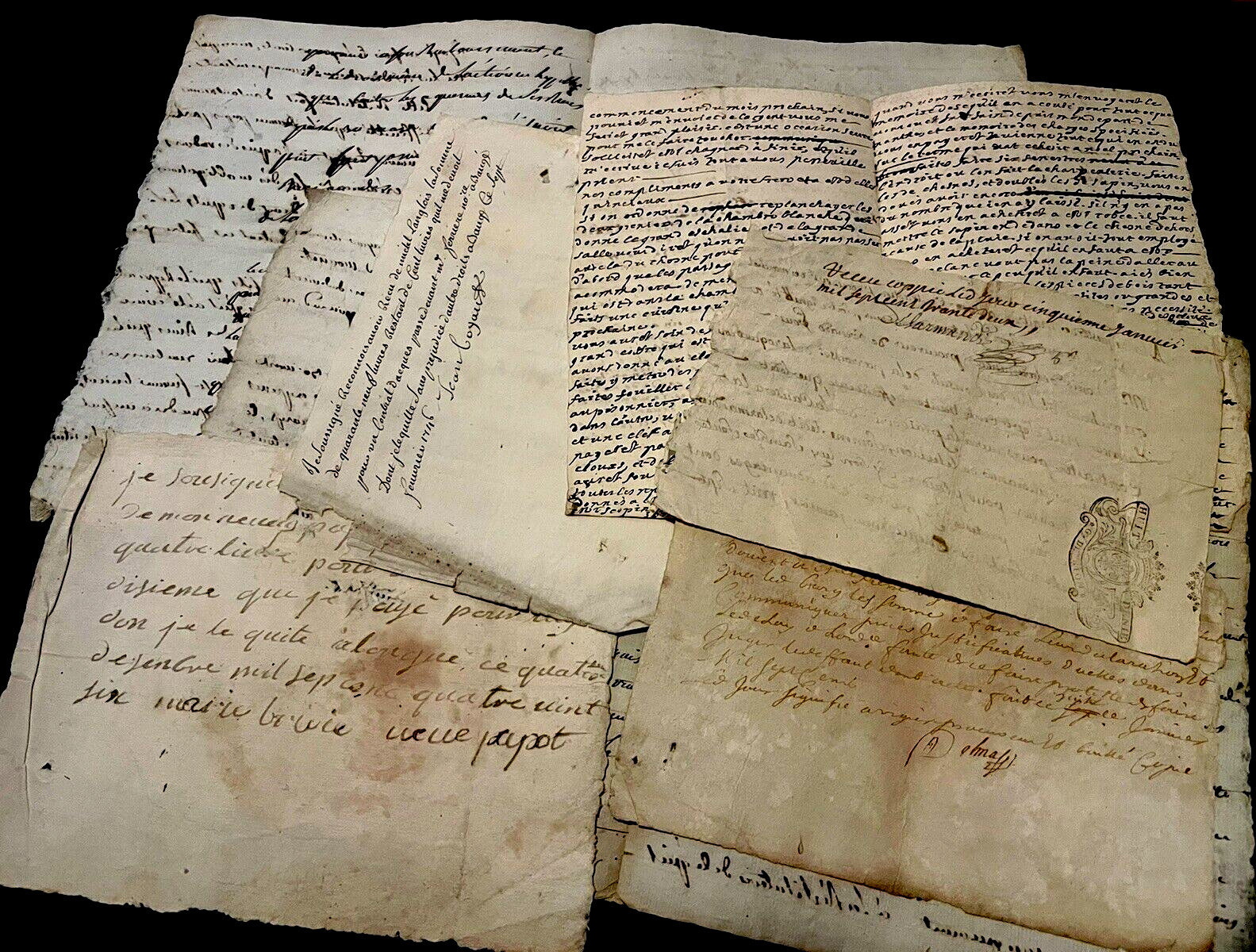 EPHEMERA LOT - Collection of Old Documents, Letters, Papers, Manuscripts Etc