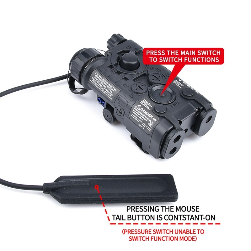 WADSN Tactical NGAL Green Blue Red Laser White LED Strobe Airsoft Aiming Sight