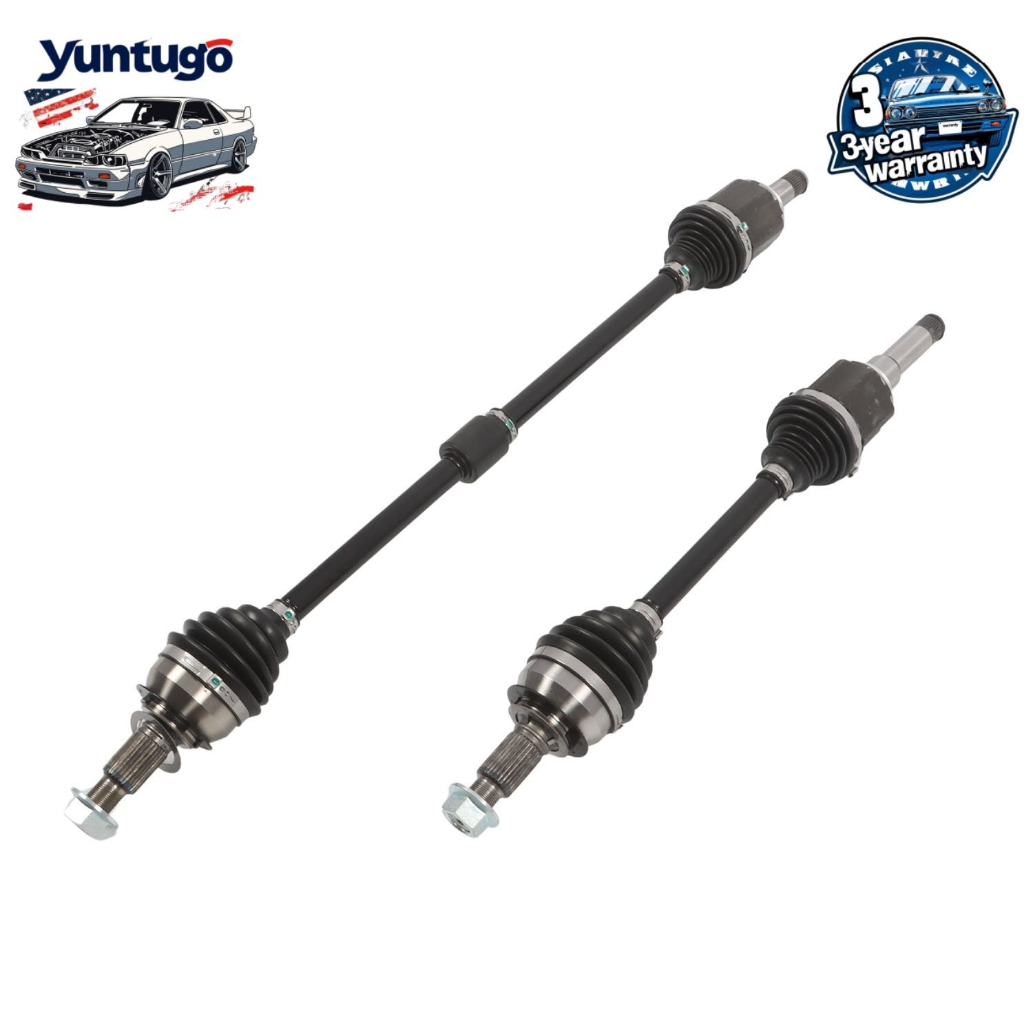 Front Pair CV Axle Joint Shaft Assembly for Chevrolet Malibu 1.5L L4 2016-2018