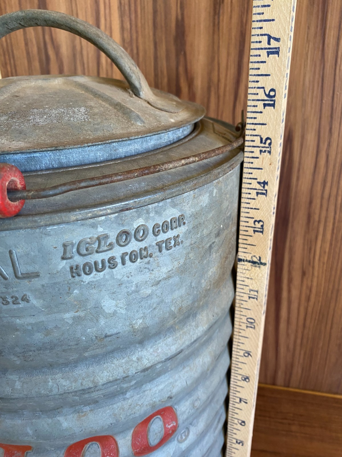 WOW NO SPOUT RARE Igloo Galvanized Metal 3 Gallon Vtg Cooler Water Dispenser Jug
