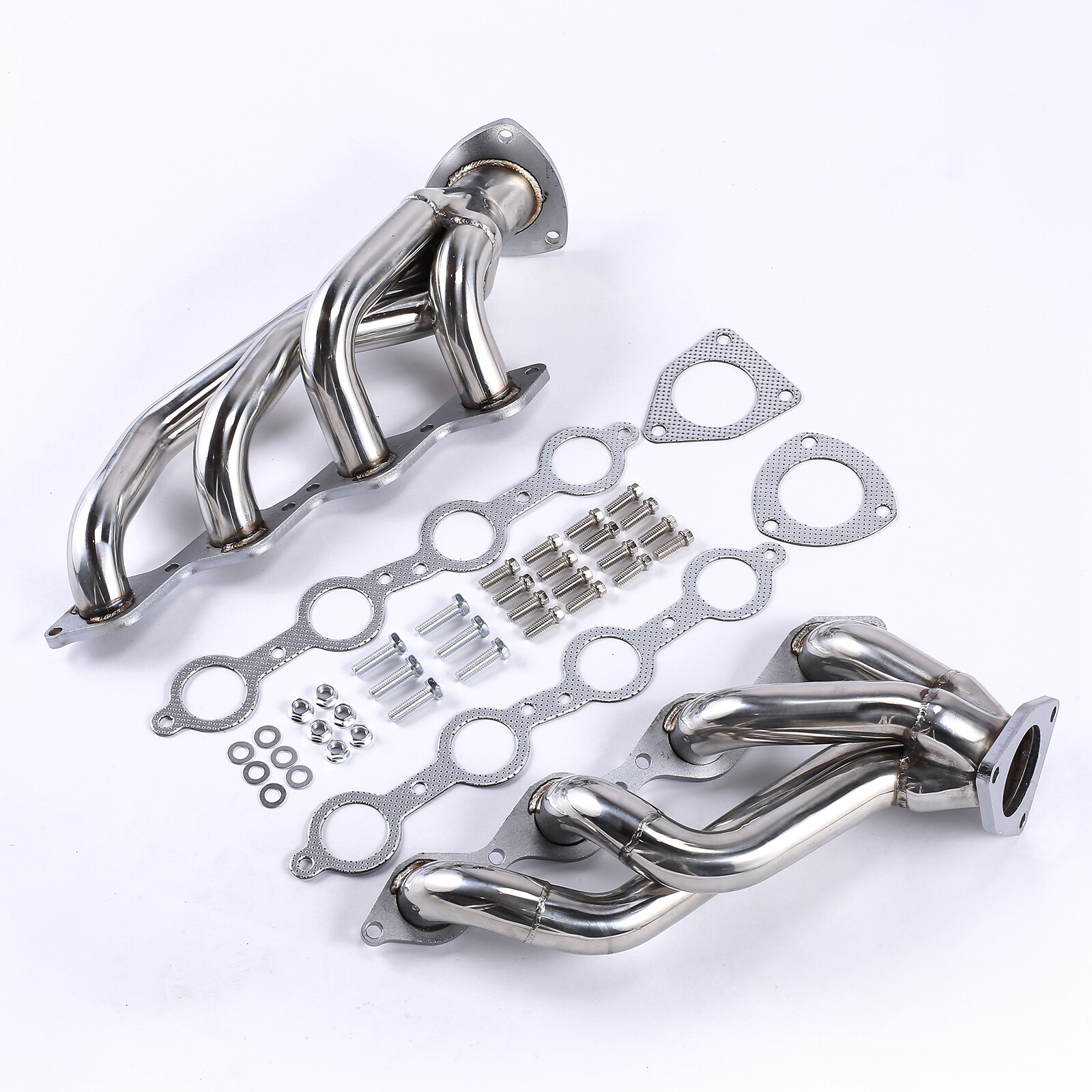 For 4.8L 5.3L V8 Chevy GMC Avalanche Silverado Sierra Tahoe Headers Pair 00-06