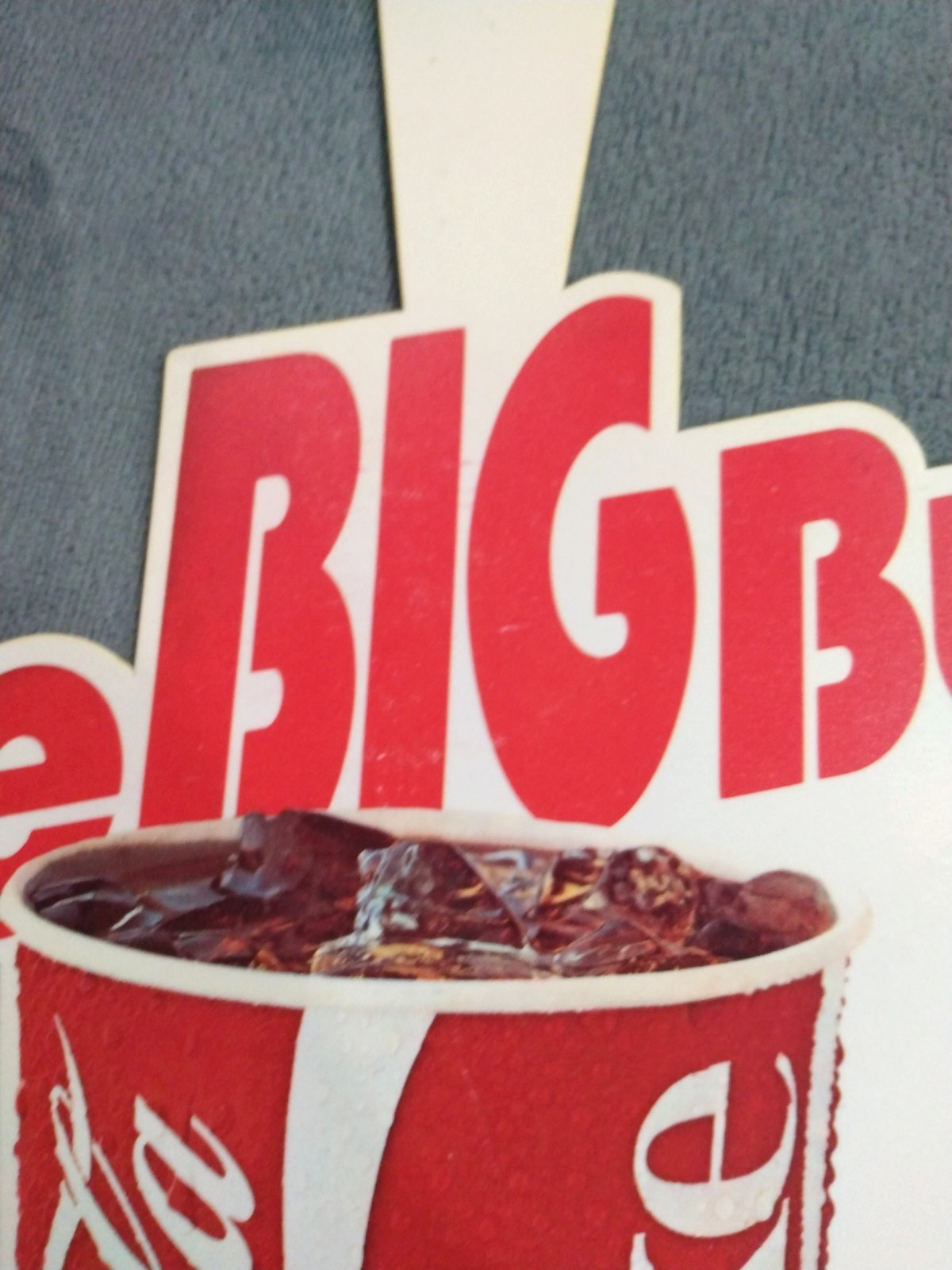 Unused plastic Coca Cola The Big Buy Dangler 24 oz. cup display