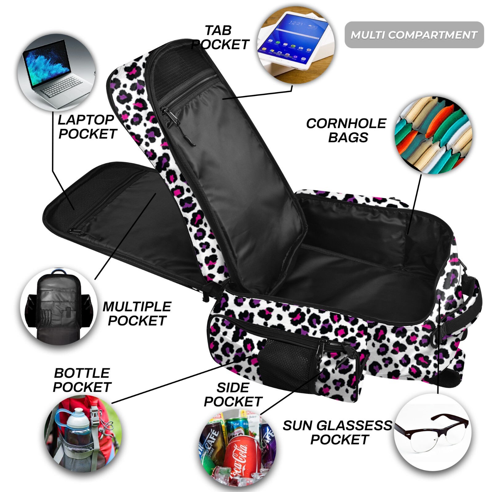 Cornhole backpack for bags, Holds Up to 24 bags, Cornhole Carrying Case for Bags