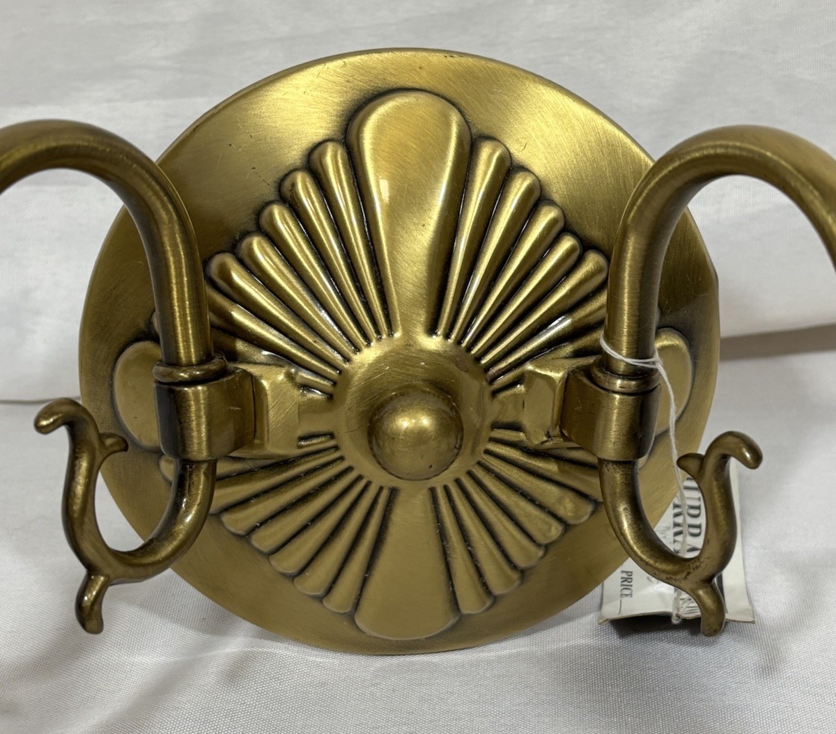 Vintage NOS Murray Feiss Brass Double Wall Sconce 12.5"W 2 Arm