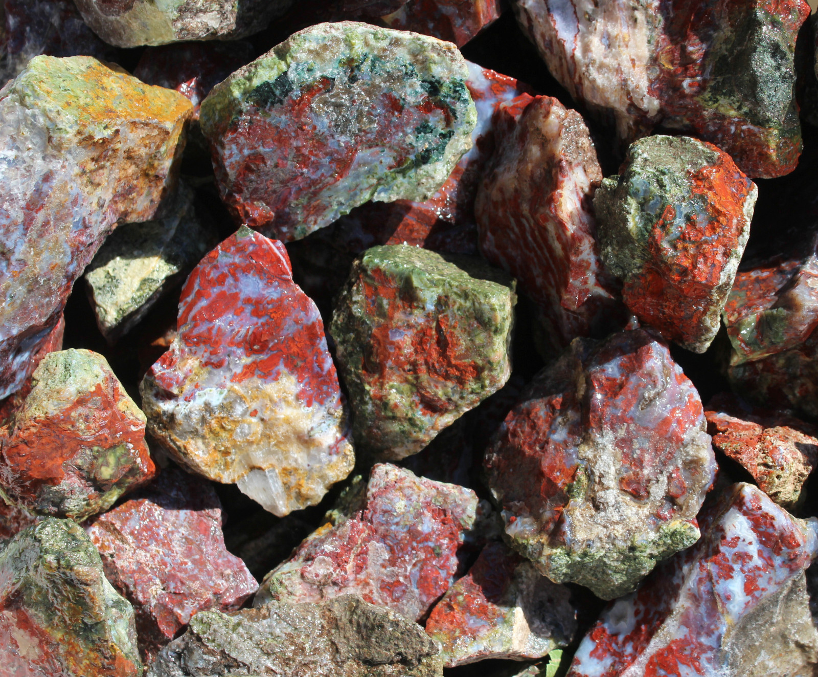 Red Lightning Agate - 1.5-3.5" Inches Rough Rocks Cabbing - Bulk Wholesale