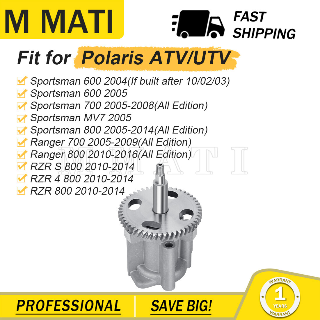 Oil Pump 2203012 2202699 1203155 for Polaris Sportsman 700 800 / Ranger 700 800