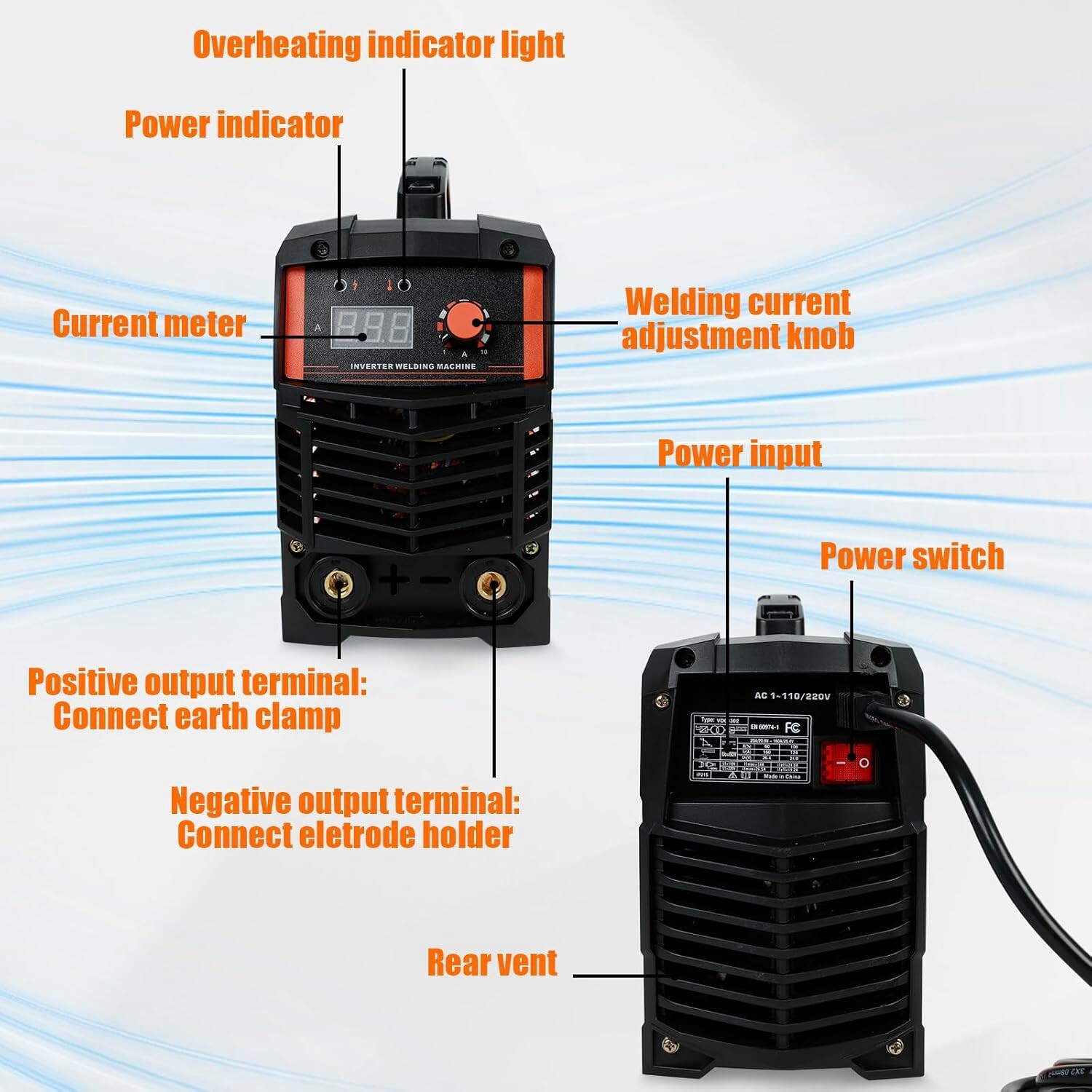 160A ARC Welder Machine MMA Welder 110V 220V Dual Voltage Digital Inverter IGBT