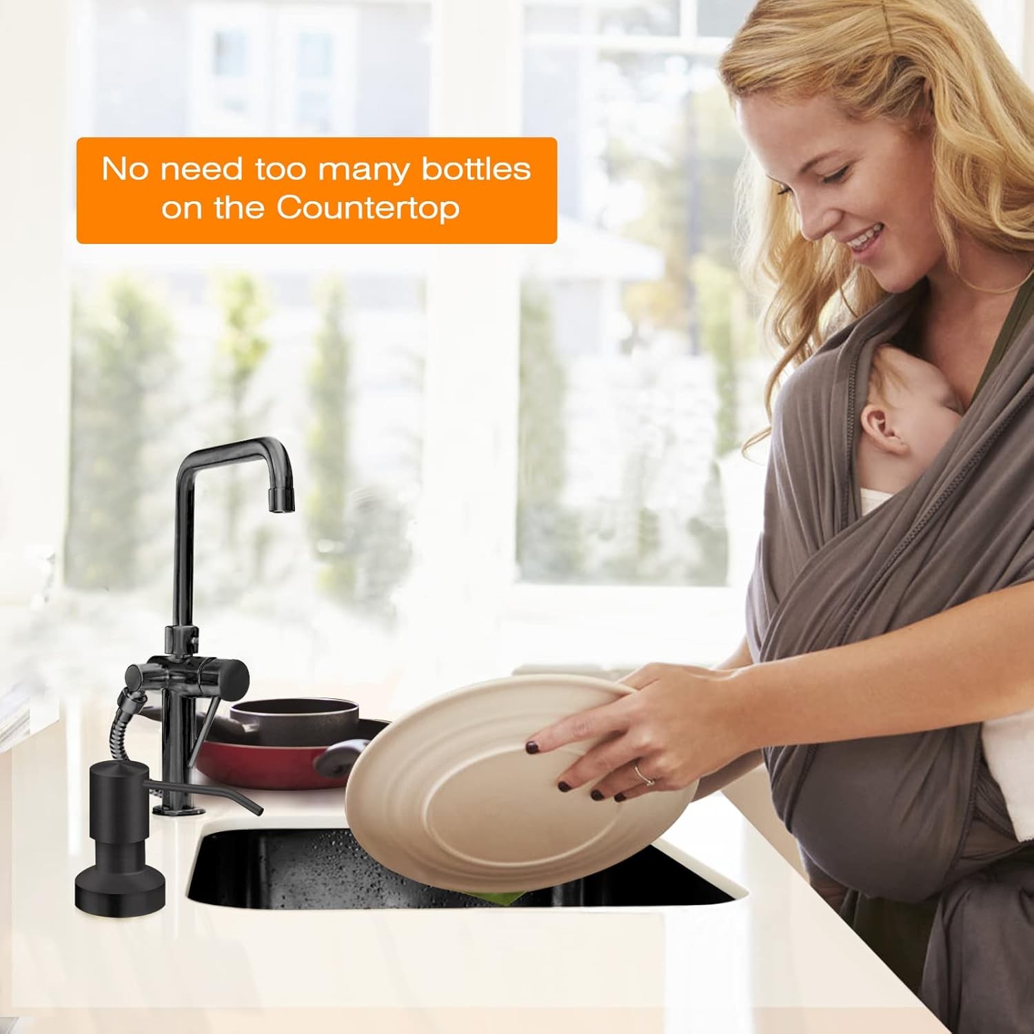 Kitchen Sink Soap Dispenser With 47" Extension Tube kit Sink Soap Dispenser Pump