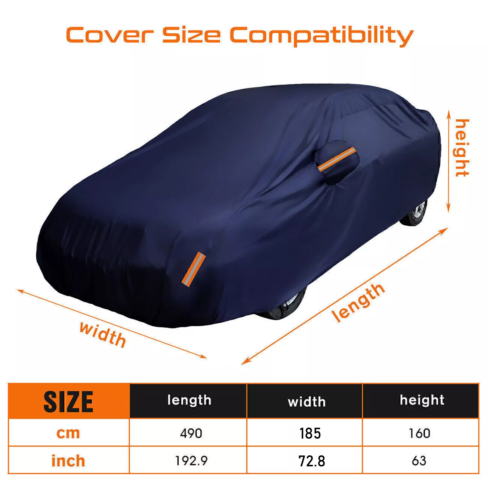 Heavy Duty Waterproof Full Car Cover All Weather Protection Outdoor Dustproof