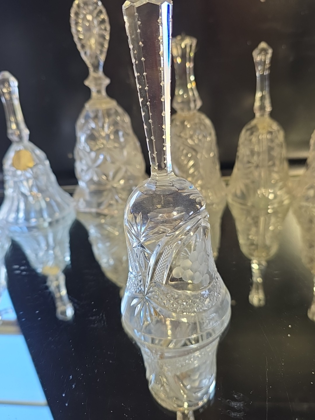 ​Lot 9 Vintage Crystal Glass Bells Waterford 12 Days Christmas Hofbauer Byrdes