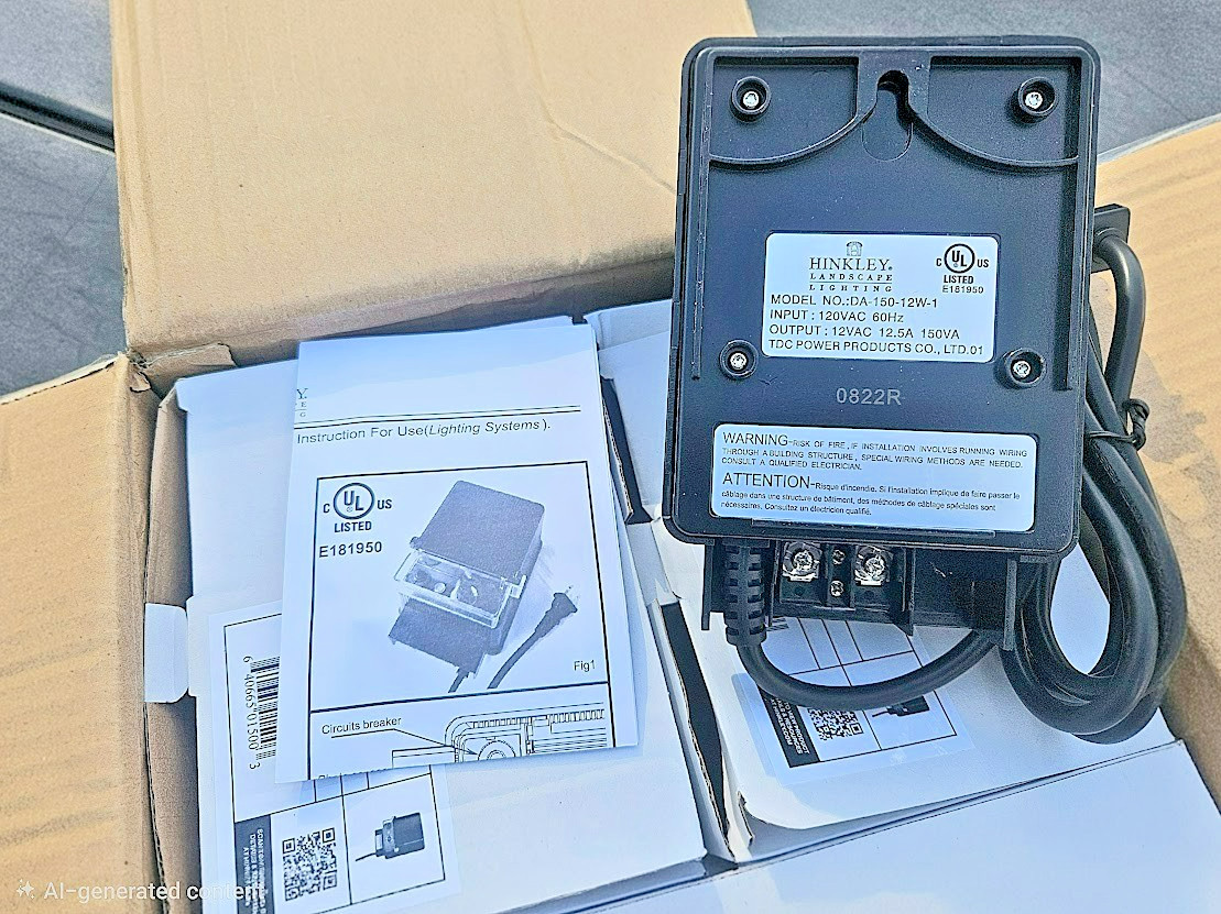 HINKLEY 0150BK DA-150-12W-1 BLACK INDOOR / OUTDOOR TRANSFORMER