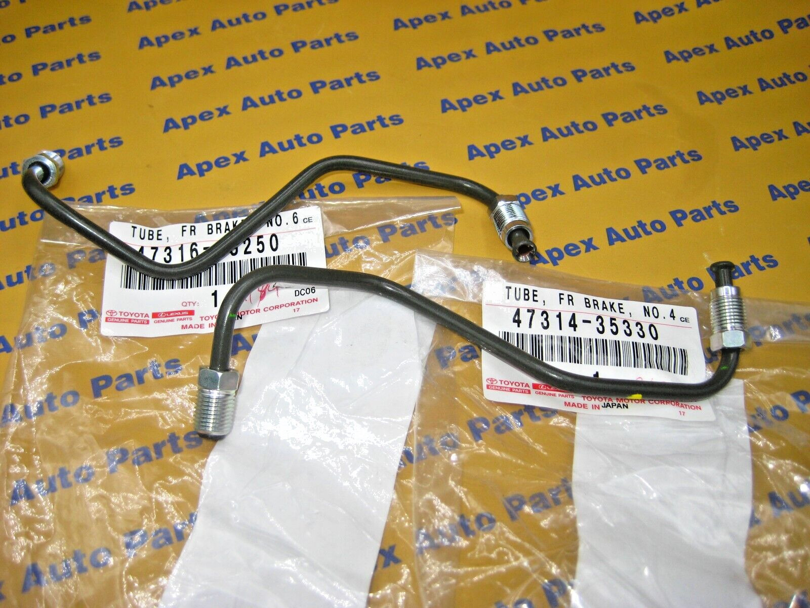 Toyota 4Runner Right and Left Front Brake Line Tubes Metal OEM 1996-2002