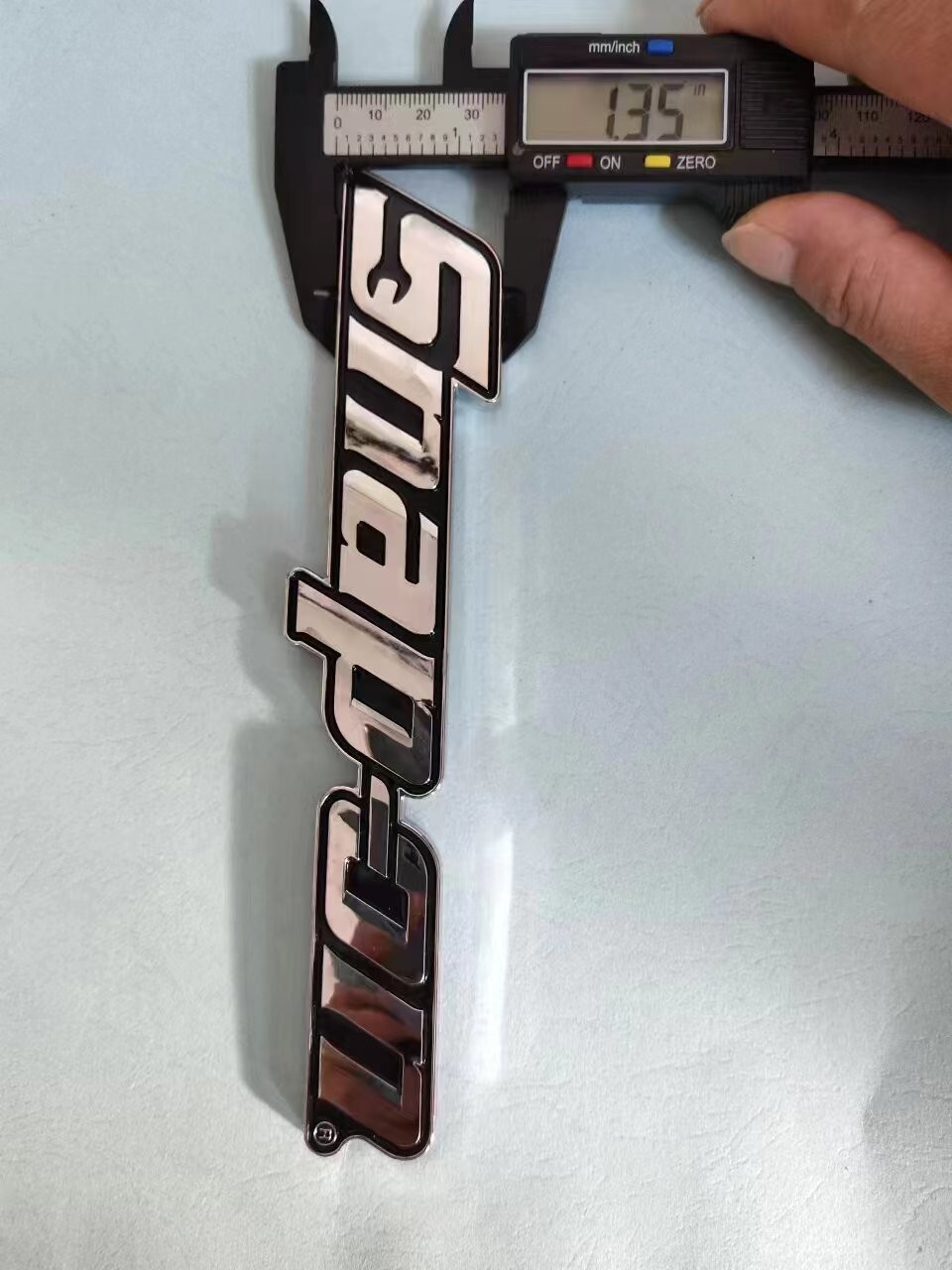 2PCs SNAP-ON TOOL BOX LOGO EMBLEM Chrome Silver Badge Decal 8" INCH LONG - NEW