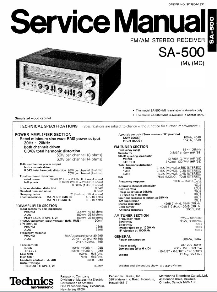 🔥【PRO SERVICE】Technics SA-500 Stereo 110W Receiver~XSTR/LED MODS~SAVE💥GUARANTY