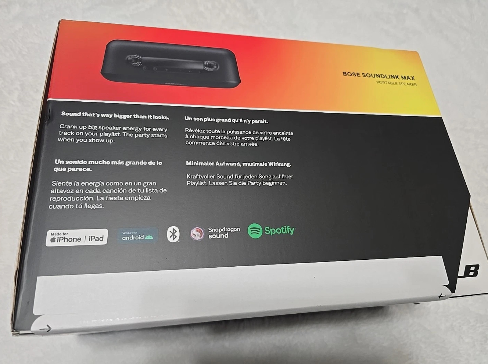 New.Bose Soundlink Max Portable BT Speaker (black)