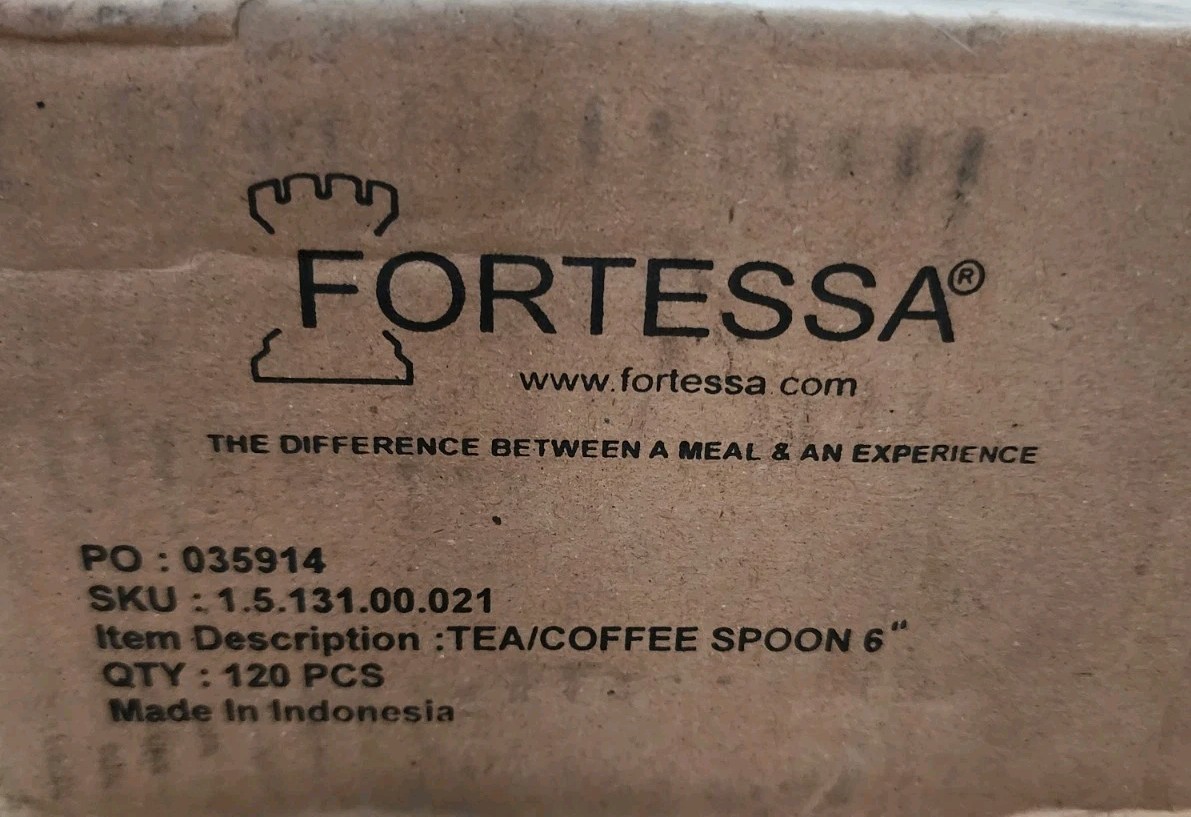 12 Pc Fortessa Doria 6" 18/10 Stainless Steel Extra Heavy Weight Teaspoon, NEW!!