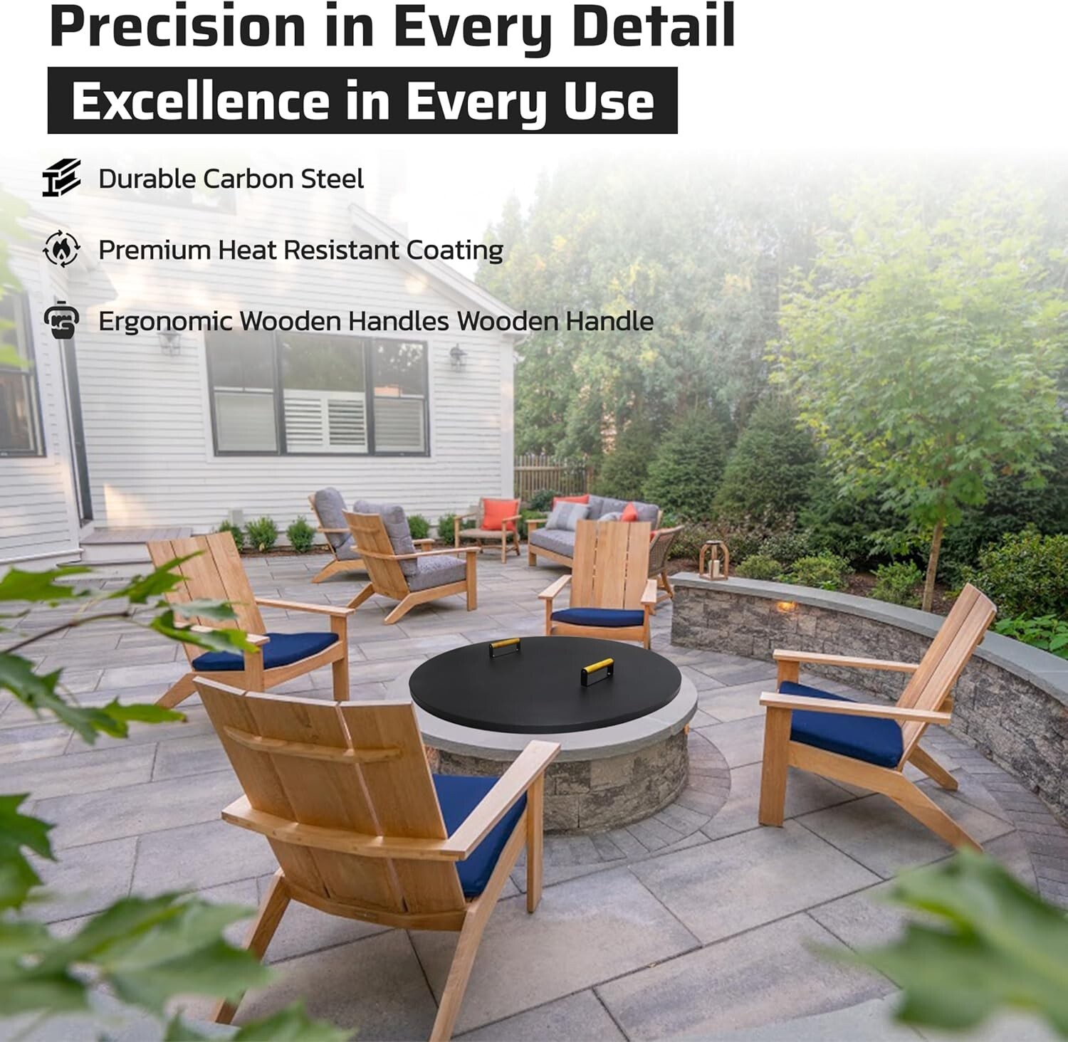 FEBTECH Fire Pit Shield 38 Inch - Compatible with Fire Pits Diameter Up to 36"