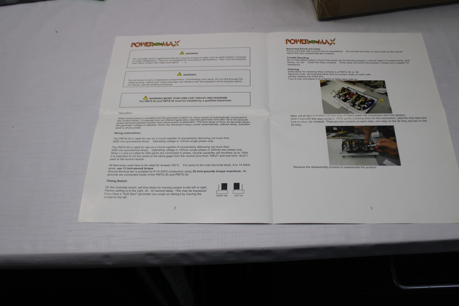 NEW Powermax PMTS-30 Automatic Transfer Switch 30 Amp RV Generator to Shoreline