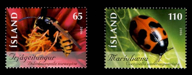 ICELAND Sc# 1089-90, 2006 INSECTS, MINT F-VF NH SET