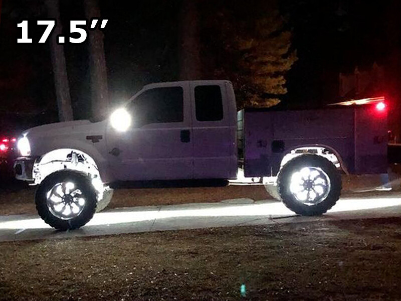 17.5'' Double Row White LED Wheel Lights For Truck Strobe Change Tire Rim Lights