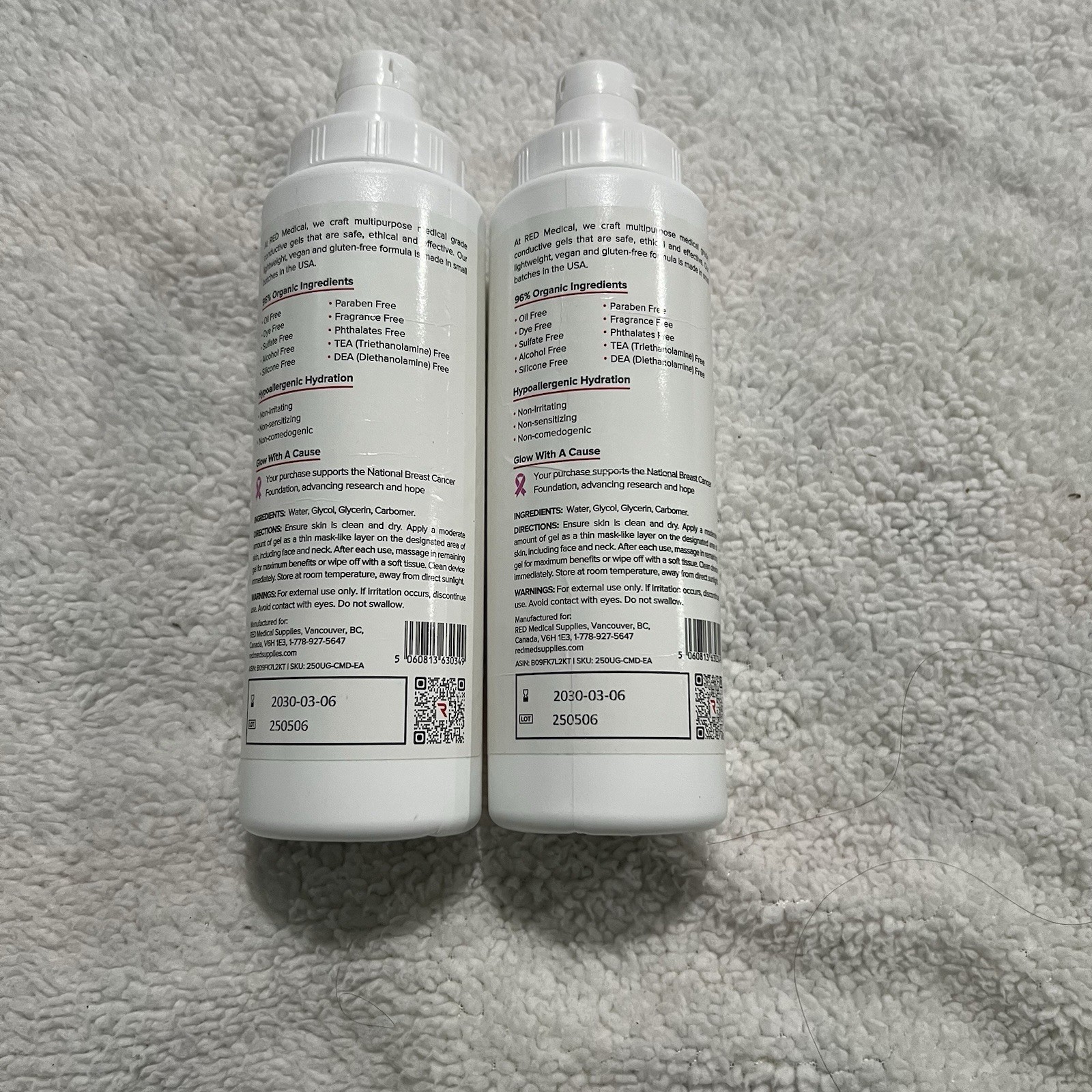 2X RED MULTI-DEVICE Conductive GEL, Clear, Water Based, Hypoallergenic 8.45fl.oz